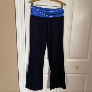 Black Wide Flare Leg Yoga Pants Leggings M Bally Athletic Sporty Athleisure Gym